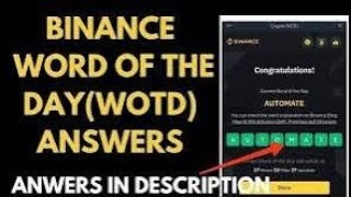 Theme Crypto Adoption WOTD | Binance Crypto WODL Answers Today | All Letters WOTD | 18 Dec 2024