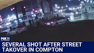 Compton street takeover ends with several people being shot