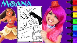 Coloring Moana \u0026 Te Ka Disney Crayola Coloring Page Prismacolor Markers | KiMMi THE CLOWN