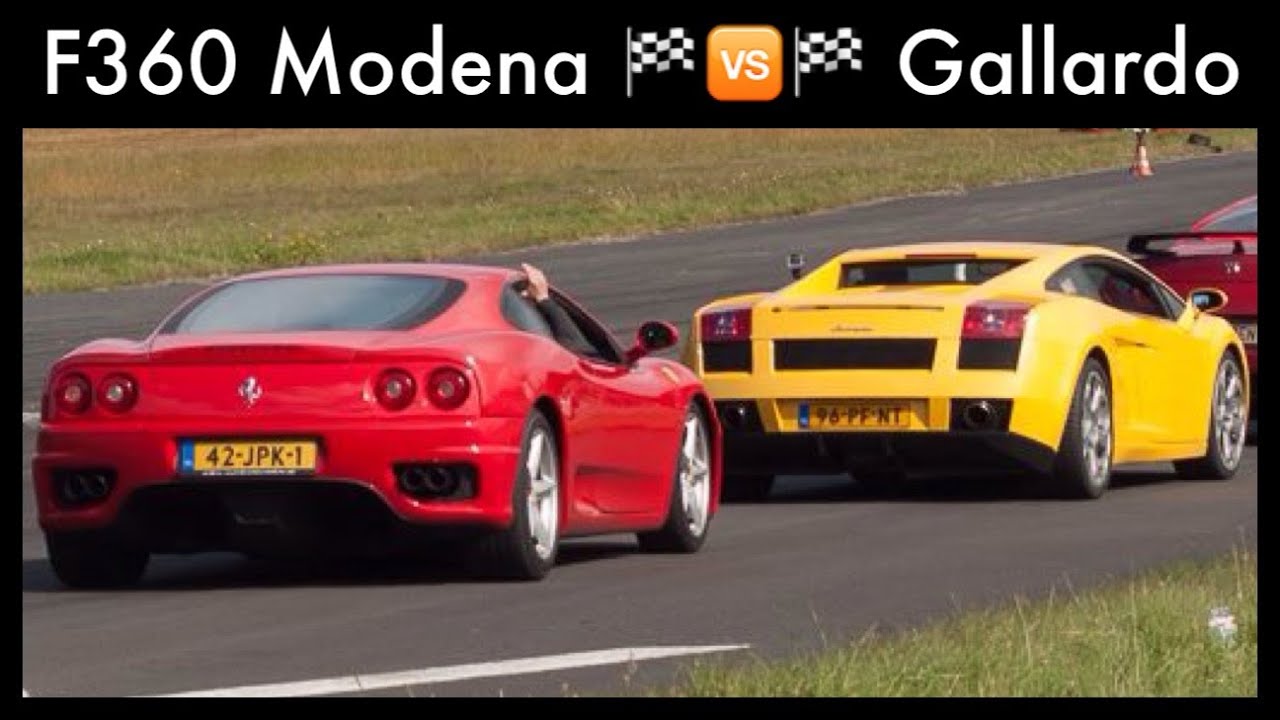 Drag Race Ferrari F360 Modena VS Lamborghini Gallardo - YouTube