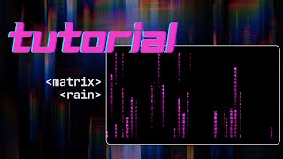 TUTORIAL | Matrix Rain | #touchdesigner