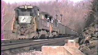 Nice horns, C39 GE's, loaded coal, position lights, \u0026 helpers. Who could ask for more?  2/21/1992