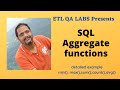 SQL Aggregate functions | SQL Tutorial | Usage of min(), max(),count(),sum() & avg() function