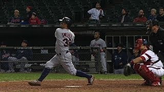 CLE@CWS: Swisher ties homer record for switch-hitter