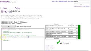 Codingbat - makeOutWord (Java)
