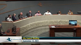 September 13, 2021 Bloomington City Council Meeting