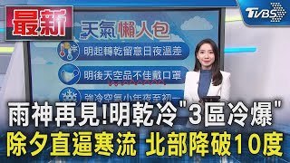 雨神再見! 明乾冷「3區冷爆」 除夕直逼寒流 北部降破10度｜TVBS新聞 @TVBSNEWS01