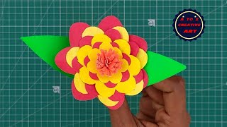 Beautiful Flower Making - Paper Flower - Paper Craft Idea's - DIY School Project Colour Full Flower