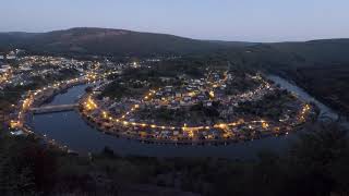 Timelaps de la tombée de la nuit sur la boucle de Meuse à Monthermé