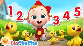 Five Little Ducks Went Out One Day | 5 Little Ducks Song + LiaChaCha Nursery Rhymes & Baby Songs