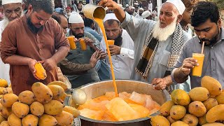 Hardworking Old Man Making Mango Juice 🥭 Roadside Drink Ice Mango Milkshake | Ka