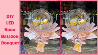 HOW TO MAKE BOBO BALLOON BOUQUET  WITH LIGHTS| STEP BY STEP TUTORIALS