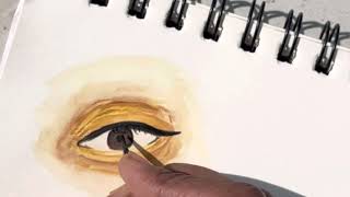 Aesthetic Eye Drawing || Easy Eye Painting || Eye Painting step by step #day3