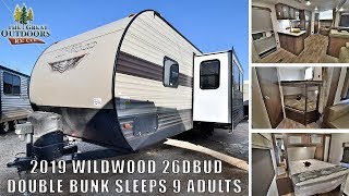 New 2019 WILDWOOD 26DBUD Double Bunk Beds Outside Kitchen RV Camper Trailer Colorado Sales Dealer