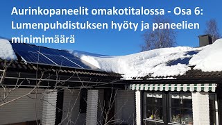 Aurinkopaneelit - Osa 6: Lumenpuhdistuksen hyöty ja paneelien minimimäärä