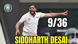 Siddharth Desai 9/36 Highlights in Ranji Trophy | Gujarat vs Uttarakhand |