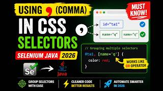 134. Using comma symbol in CSS Selectors (Selenium Java 2026)