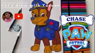 How to Draw Chase from Paw Patrol | Easy Chase Drawing | Paw Patrol Characters | Drawing for kids