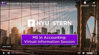 NYU Stern MS in Accounting Virtual Information Session
