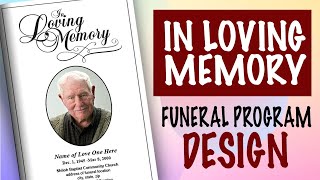 In Loving Memory Funeral Program Template Design
