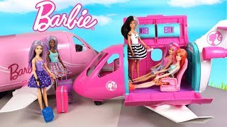 Barbie Doll Airplane Travel Morning Routine with Color Reveal Dolls