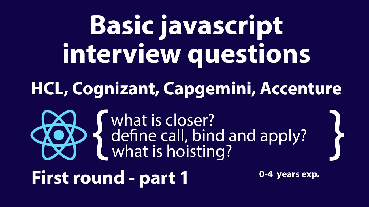 React Interview Questions Basic Javascript - YouTube