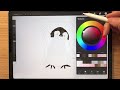 how to digitally paint watercolor penguins in procreate wet on wet technique in procreate