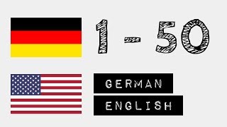 Numbers from 1 to 50 - German - English