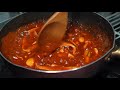 amazing homemade chewy spicy rice cake this is called tteokbokki korean street food