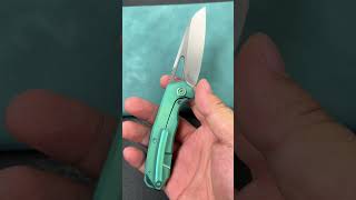 KUBEY KB284C Vagrant Frame Lock Folding Knife green 6AL4V Titanium Handle  2.9\