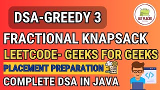 Fractional Knapsack Problem | Greedy Method | Greedy Algorithms | Geeks for Geeks (Best DSA Course)