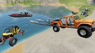 Off-roading and Boating on a private lake | Farming Simulator 19 camping and mudding