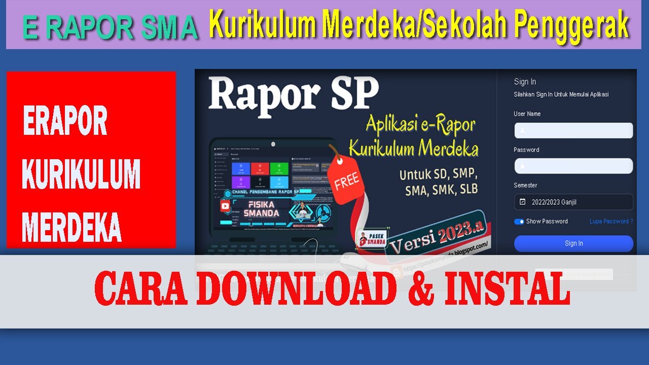 Cara Download Dan Instal Erapor Kurikulum Merdeka - YouTube