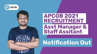 APCOB RECRUITMENT 2021 | APCOB NOTIFICATION 2021 | DCCB ASSISTANT MANAGERS, DCCB STAFF ASSISTANTS