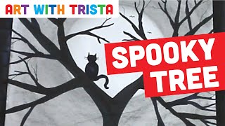 How To Draw Spooky Trees Drawing Tutorial - Art With Trista