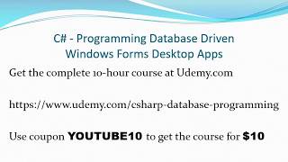 C# Windows Forms Data Entry Project Part 7 - Adding Start Button
