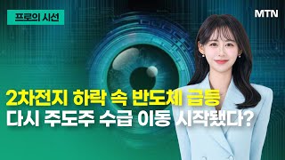 [프로의 시선] 2차전지 하락 속 반도체 급등 다시 주도주 수급 이동 시작됐다? / 머니투데이방송 (증시, 증권)