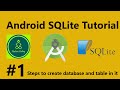 Android SQLite Tutorial,  #1 Steps to create database and table in it.