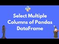 How to select multiple columns in Pandas DataFrame
