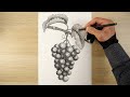 Arts Academy HD | How to draw grapes in easy steps | drawing | drawing tutorial for beginners