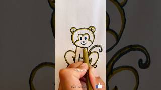 Monkey drawing #howtodraw #drawing #art #stepbystep #easydrawing #diy #shorts #ytshorts #cartoon