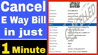 How to cancel eway bill || E way bill kaise cancel krein || #ewaybill