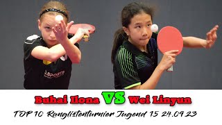 Buhai Ilona (Borussia D) - Wei Linyun (TG Neuss)   TOP 10 Ranglistenturnier Jugend 15 24.09.23