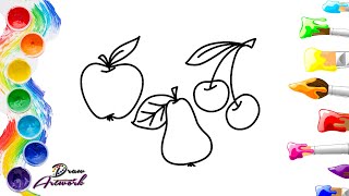HOW TO DRAW AND COLORING A CUTE FRUITS | STEP BY STEP