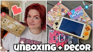 unboxing nintendo switch lite (hyrule edition) 🍂✨