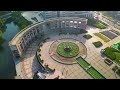 jinan 🇨🇳 city center the capital of shandong province china from above 4k drone video