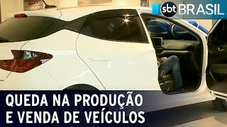 Produção e venda de veículos registram queda no primeiro semestre de 2022 | SBT Brasil (08/07/22)