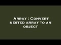 Array : Convert nested array to an object