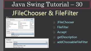 JFileChooser with File Filters | Part 2: About the Example | Java Swing Tutorial #30
