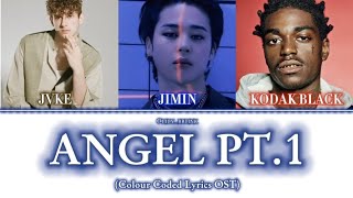 Angel Pt.1 (Jimin of BTS, Kodak Black And JVKE) Colour Coded Lyrics #bts #jimin #fastx